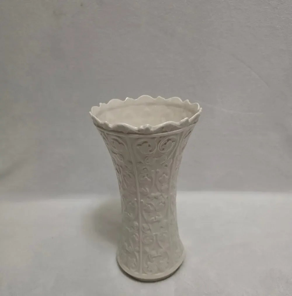 Lenox Ivory Vase Porcelain Embossed Design VINTAGE 11